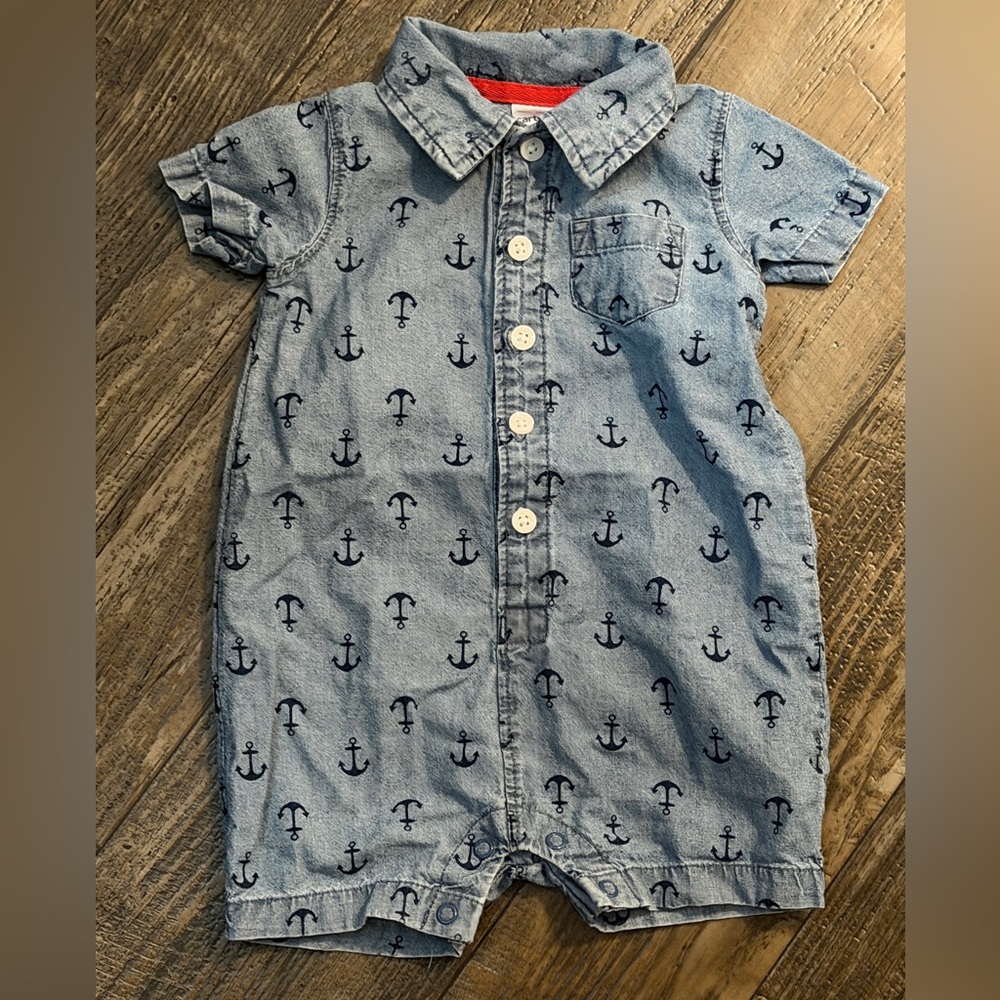 Carter's Blue Anchor Print One Piece